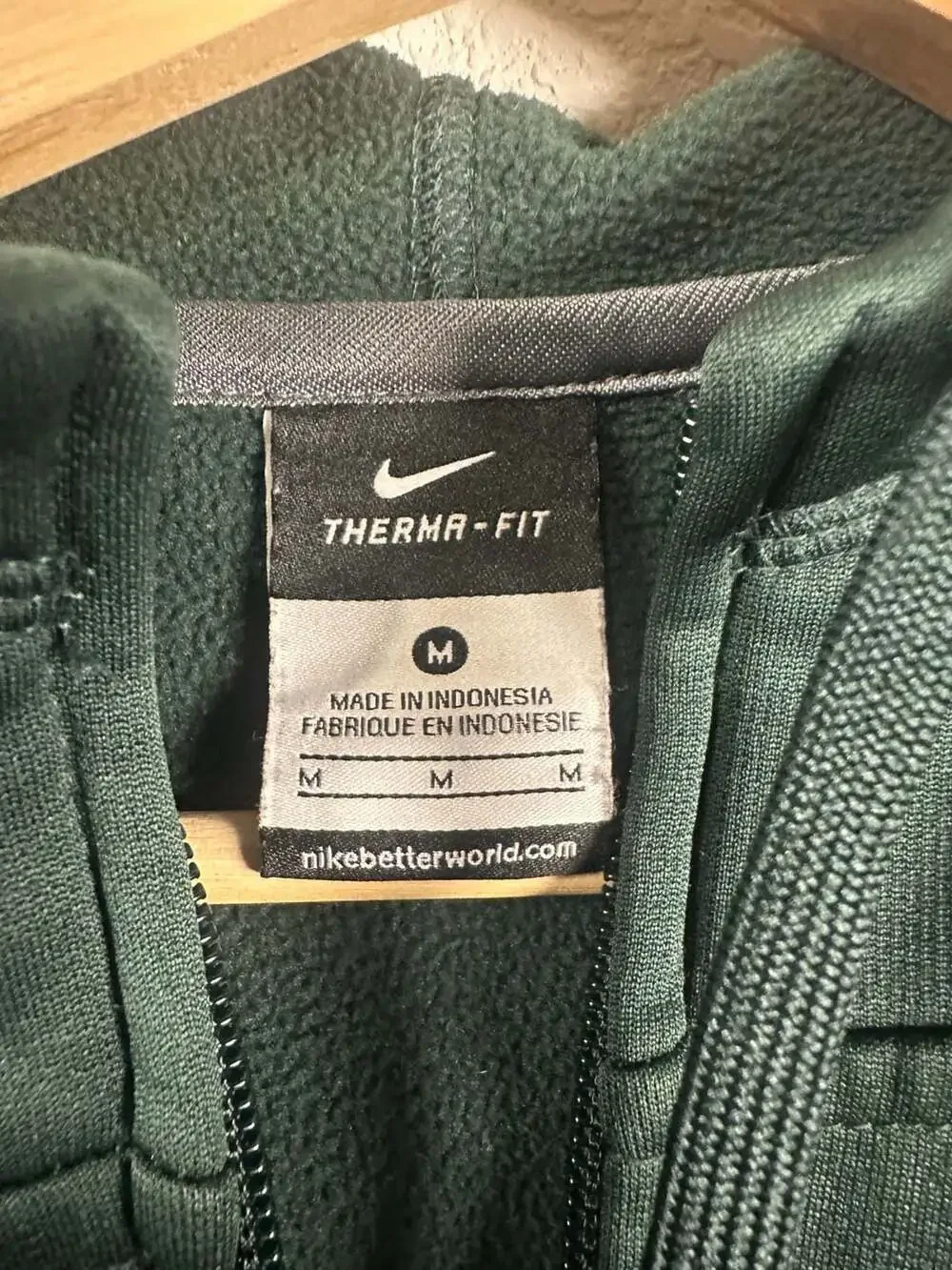Youth Nike Michigan State Spartans Therma-Fit Full Zip Hoodie Green Size M